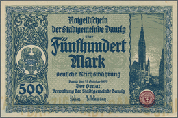 Deutschland - Nebengebiete Deutsches Reich: Danzig 500 Mark 1923, Ro.793 In Kassenfrischer Erhaltung - Otros & Sin Clasificación