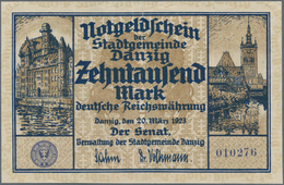 Deutschland - Nebengebiete Deutsches Reich: Danzig - Stadtgemeinde, 10.000 Mark 1923, Ro.796, Sehr S - Other & Unclassified