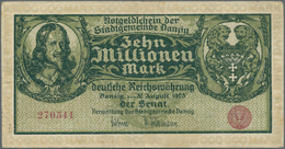 Deutschland - Nebengebiete Deutsches Reich: Danzig Stadtgemeinde 10 Millionen Mark 1923, Ro.804a Mit - Altri & Non Classificati