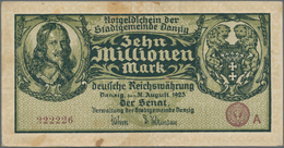Deutschland - Nebengebiete Deutsches Reich: Danzig - Stadtgemeinde, 10 Millionen Mark 1923, Ro.805, - Otros & Sin Clasificación
