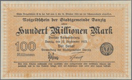 Deutschland - Nebengebiete Deutsches Reich: Danzig - Stadtgemeinde, 100 Millionen Mark 1923, Ro.806a - Altri & Non Classificati