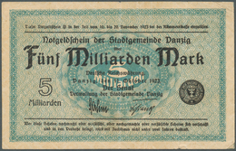 Deutschland - Nebengebiete Deutsches Reich: Danzig: 5 Milliarden Mark 1923, Ro.809a, Gebraucht Mit M - Altri & Non Classificati