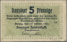 Deutschland - Nebengebiete Deutsches Reich: Danzig Zentralkasse 5 Pfennig 1923, Ro.813, Senkrechter - Andere & Zonder Classificatie