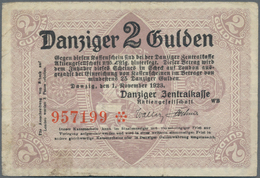 Deutschland - Nebengebiete Deutsches Reich: Danzig - Zentralkasse, 2 Gulden 1923, Ro.829, Stärker Ge - Autres & Non Classés