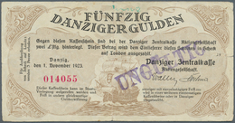 Deutschland - Nebengebiete Deutsches Reich: Danzig: 50 Gulden 1923, Ro.831, Gebraucht Mit Graffiti A - Other & Unclassified