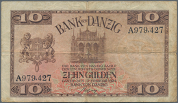 Deutschland - Nebengebiete Deutsches Reich: Danzig - Bank Von Danzig, 10 Gulden 10.02.1924, Ro.833a, - Autres & Non Classés