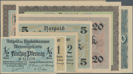 Deutschland - Nebengebiete Deutsches Reich: Memel, Satz Von 1/2 Mark Bis 100 Mark 1922, Ro.846-854 I - Autres & Non Classés