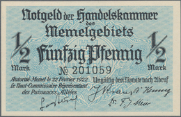 Deutschland - Nebengebiete Deutsches Reich: Memelgebiet Lot Mit 16 Banknoten, Dabei 1/2 Mark (XF), , - Sonstige & Ohne Zuordnung