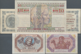 Deutschland - Nebengebiete Deutsches Reich: Saargebiet Und Saarland, Lot Von 5 Banknoten 50 Centimes - Otros & Sin Clasificación