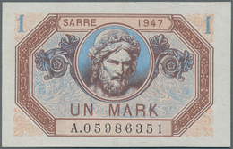 Deutschland - Nebengebiete Deutsches Reich: Saar 1 Mark 1947, Ro.867, Sehr Schöne Farbfrische Note M - Otros & Sin Clasificación