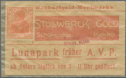 Deutschland - Briefmarkennotgeld: Köln, STOLLWERCK GOLD Schokolade U.a., Briefmarkennotgeld Germania - Andere & Zonder Classificatie