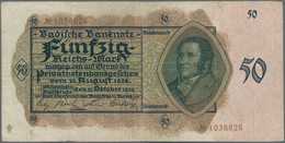 Deutschland - Länderscheine: Baden, 50 Reichsmark Von 1924, Einmal 6-stellige Und Einmal 7-stellige - Other & Unclassified