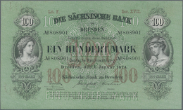 Deutschland - Länderscheine: Sächsische Bank Zu Dresden 100 Mark 1874 Archivstück Ohne Unterschrift - Altri & Non Classificati