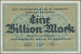 Deutschland - Länderscheine: Sächsische Bank Zu Dresden 1 Billion Mark 1923 SAX24 In Kassenfrischer - Otros & Sin Clasificación