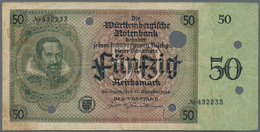 Deutschland - Länderscheine: Württembergische Notenbank 50 Reichsmark 1924, Ro.WTB27, Saubere Gebrau - Sonstige & Ohne Zuordnung