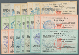 Deutschland - Notgeld - Elsass-Lothringen: Colmar, Oberelsass, Stadt, 2 X 50 Pf., 5 X 1, 6 X 2, 4 X - Altri & Non Classificati