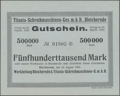 Deutschland - Notgeld - Sachsen-Anhalt: Bleicherode, Titania-Schreibmaschinen-Ges. M.b.H., 500 Tsd. - [11] Local Banknote Issues