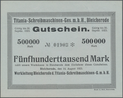 Deutschland - Notgeld - Sachsen-Anhalt: Bleicherode, Titania-Schreibmaschinen-Ges. M.b.H., 500 Tsd. - [11] Lokale Uitgaven