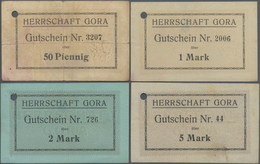 Deutschland - Notgeld - Ehemalige Ostgebiete: Gora, Posen, Herrschaft, 50 Pf., 1, 2, 5 Mark, O. D. ( - Autres & Non Classés