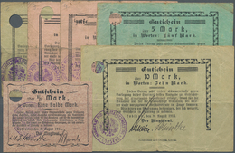 Deutschland - Notgeld - Ehemalige Ostgebiete: Lobsens, Posen, Magistrat, 1/2 (grau), 1, 2, 3, 5, 10 - Other & Unclassified