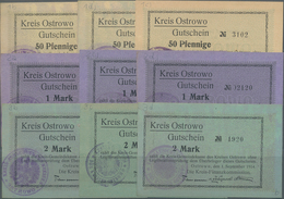 Deutschland - Notgeld - Ehemalige Ostgebiete: Ostrowo, Posen, Kreis-Finanzkommission, 50 Pf., 1, 2 M - Andere & Zonder Classificatie