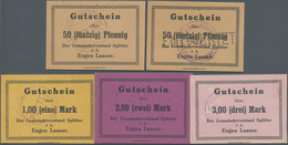 Deutschland - Notgeld - Ehemalige Ostgebiete: Splitter, Ostpreußen, Gemeindevorstand, 50 Pf., 1, 2, - Altri & Non Classificati