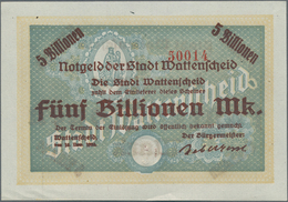 Deutschland - Notgeld - Westfalen: Wattenscheid, Stadt, 5 Billionen Mark, 15.11.1923, 38 Kassenfrisc - Sonstige & Ohne Zuordnung