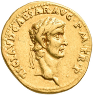 Claudius (41 - 54): AV-Aureus, 41/42 N. Chr., Rom, 7,72 G, RIC 31, , Av: TI CLAVD CAESAR AVG P M TR - La Dinastia Giulio-Claudia Dinastia (-27 / 69)