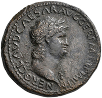 Nero (54 - 68): Æ-Sesterz, 24,75 G, Cohen 308, Leicht Korrodiert, Fast Sehr Schön. - Les Julio-Claudiens (-27 à 69)