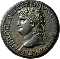 Nero (54 - 68): Æ-Sesterz, 26,51 G, Kampmann 14.27, Fast Vorzüglich. - Die Julio-Claudische Dynastie (-27 / 69)