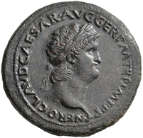 Nero (54 - 68): Æ-Sesterz, Ca. 65 N. Chr., Rom, 29,2 G, RIC 396, Schöne Dunkelbraune Patina, Leicht - Les Julio-Claudiens (-27 à 69)