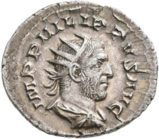 Philippus I. Arabs (244 - 249): AR-Antoninian, 4,02 G, Kampmann 74.22.3, Cohen 178, Schrötlingsfehle - L'Anarchie Militaire (235 à 284)