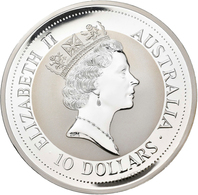 Australien: Elizabeth II. 1952-,: 10 Dollars 1992, Silber Kookaburra, 10 OZ, 999/1000 Silber, KM# 18 - Andere & Zonder Classificatie