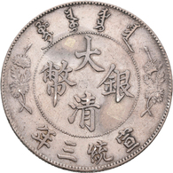 China: Hsuan T'ung 1909-1911: AR - Dollar, Year 3 (1911), KM Y31, 26,73 G, Sehr Schön. - China