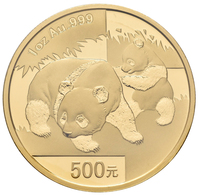 China - Volksrepublik - Anlagegold: 500 Yuan 2008, Goldpanda, KM# 1821, Friedberg B14. 31,11 G (1 OZ - China