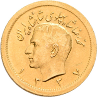 Iran - Anlagegold: Muhammad Reza Pahlavi Shah 1941-1979: 1 Pahlavi SH 1337 = 1958. KM# 1162, Friedbe - Iran