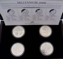 Kiribati: Kiribati/Samoa: Silbermünzenset Millennium 2000, 4 X 2-teilige Münzen 1997-2000 Zu Je 5 Do - Kiribati