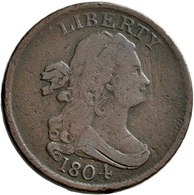 Vereinigte Staaten Von Amerika: 1804 C6 Half Cent Die Breaks Manley Die State XI. Medium Chocolate, - Autres & Non Classés