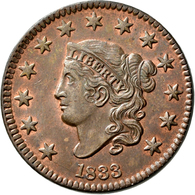 Vereinigte Staaten Von Amerika: 1833 Large Cent N-5 Brown Red Unc Purchased M&G Auctions August 1995 - Sonstige & Ohne Zuordnung