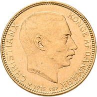 Dänemark - Anlagegold: Christian X. 1912-1947: 20 Kroner 1915, KM# 817.1, Friedberg 299. 8,95 G, 900 - Dänemark