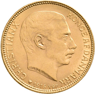 Dänemark - Anlagegold: Christian X. 1912-1947: 20 Kronen 1916, KM# 817.1, Friedberg 299. 8,95 G, 900 - Dinamarca