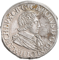 Frankreich: Lothringen, Karl IV. 1626-1634: Teston 1627, Nancy. 8,78 G. Schrötlingsfehler, Schmutzre - Other & Unclassified