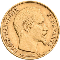 Frankreich - Anlagegold: 2. Republik 1848-1852: Louis-Napoleon Bonaparte, 20 Francs 1852 A, KM# 774, - Andere & Zonder Classificatie