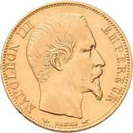 Frankreich - Anlagegold: Napoleon III. 1852-1870: 20 Francs 1854 A, KM# 781.1, Friedberg 573. 6,43 G - Autres & Non Classés
