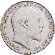 Großbritannien: Edward VII. 1901-1910: Crown 1902, Seaby 3978, KM 803, 27,97 G, Kl. Einhiebe Auf Rüc - Autres & Non Classés