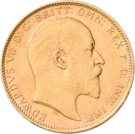 Großbritannien - Anlagegold: Edward VII. 1901-1910: Sovereign 1905, KM# 805, Friedberg 400. 7,99 G, - Andere & Zonder Classificatie