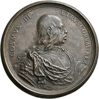 Italien: Toskana, Cosimmo III. De Medici 1670-1723: Bronzegussmedaille O.J. (um 1720) Von Giacchino - 1861-1878 : Vittoro Emanuele II