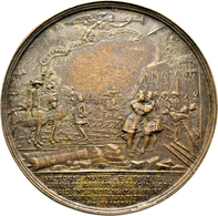 Italien: Sardinien, Vittorio Amadeo II. 1675-1730: Bronzemedaille 1706 Von Marteen Smeltzing, Auf De - 1861-1878 : Victor Emmanuel II