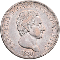 Italien: Sardinien, Carlo Felice 1821-1831: 5 Lire 1830 Genova, Gigante 51, Montenegro 71, Pagani 78 - 1861-1878 : Victor Emmanuel II