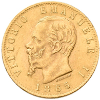 Italien - Anlagegold: Vittorio Emanuele II. 1861-1878: 20 Lire 1865 T BN, KM# 10.1, Friedberg 11. 6, - Autres & Non Classés